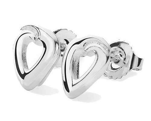 Love heart silver earrings
