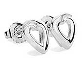 Love heart silver stud earrings