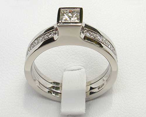 luxury designer engagement and wedding ring