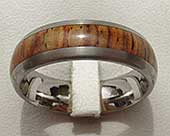 Titanium wooden wedding ring