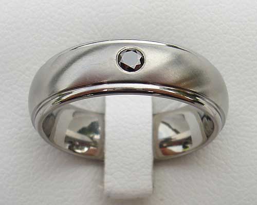 Black diamond set wedding ring