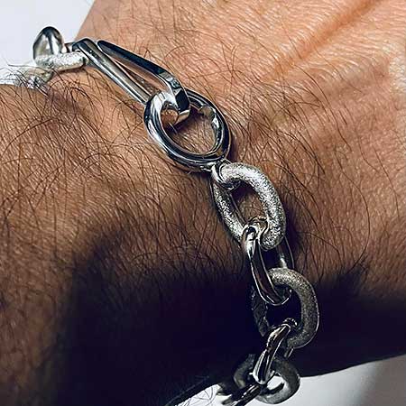Mens silver chain bracelet