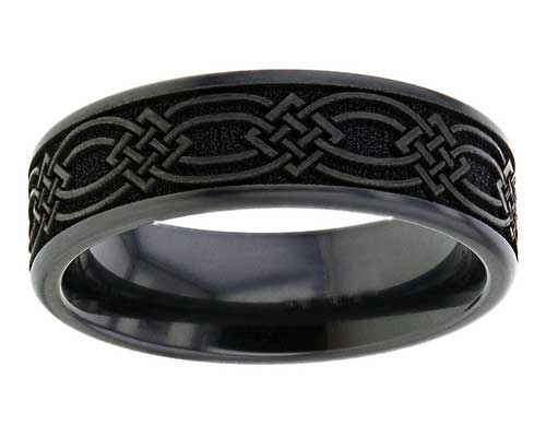 Mens Black Celtic Knot Ring 