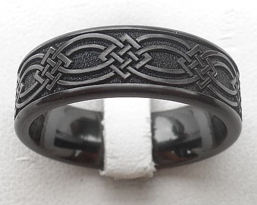 Mens Black Celtic Knot Ring 