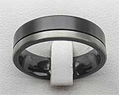 Size P Black & Silver Designer Ring