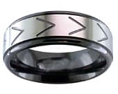 Mens chevron designer ring