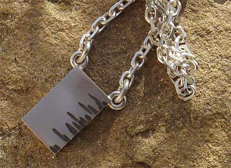 men's chunky designer silver pendant