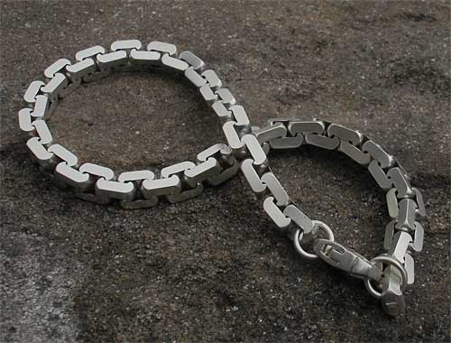 mens chunky silver chain bracelet