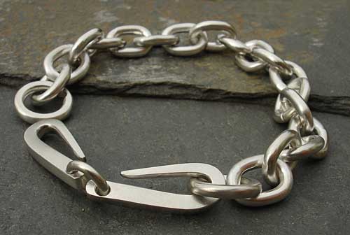 mens chunky silver chain bracelet