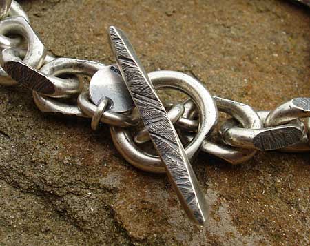 Mens chunky silver chain bracelet