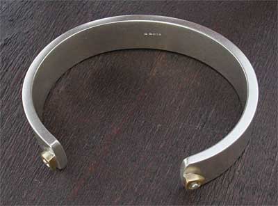 men's chunky silver and gold bracelet