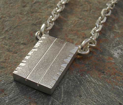 men's chunky silver pendant and chain
