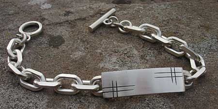 men's chunky sterling silver id bracelet