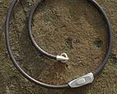 Mens contemporary silver necklace