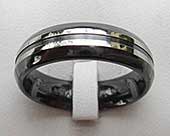 Mens contemporary two tone wedding ring