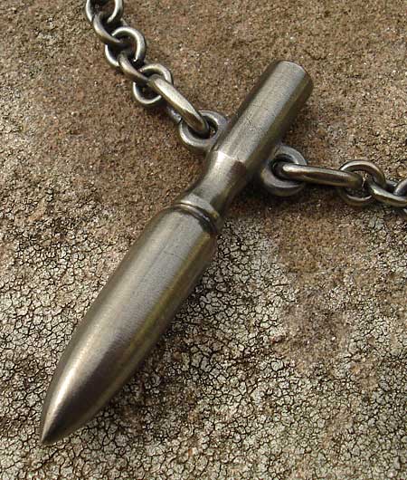 mens designer oxidised silver necklace