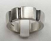 Mens designer silver ring