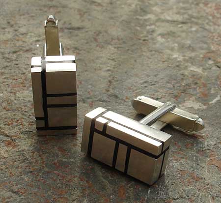 mens designer silver cufflinks