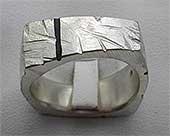 Mens designer silver ring