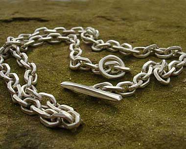 Mens designer silver necklace