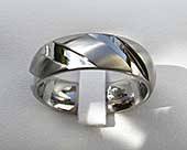 Mens titanium designer wedding ring