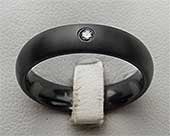 Mens diamond black wedding ring