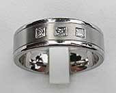 Triple princess cut diamond set wedding ring