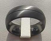 Mens domed black wedding ring