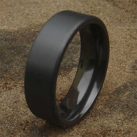 Size R Flat Black Designer Ring