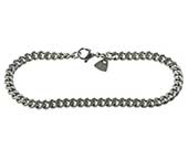 Mens curb titanium chain bracelet