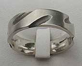 Mens designer silver ring