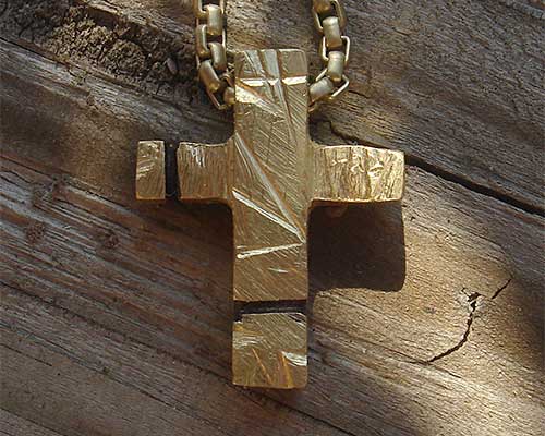 mens gold cross