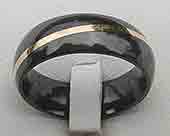 Size X Gold Inlay Black Wedding Ring