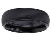 Mens hammered designer black ring