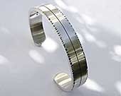 Mens handmade silver cuff bracelet