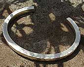 Hammered silver mens bracelet