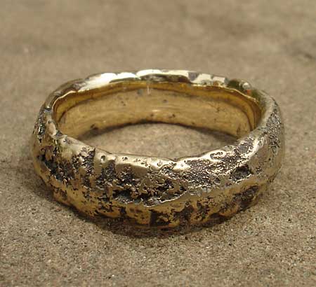  Men s  Heavily Textured Gold Wedding  Ring  LOVE2HAVE in 