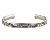 Mens herringbone designer cuff bracelet