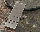 Mens matt silver pendant