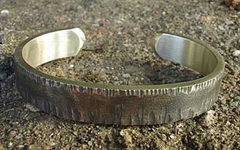 mens oxidised silver cuff bracelet