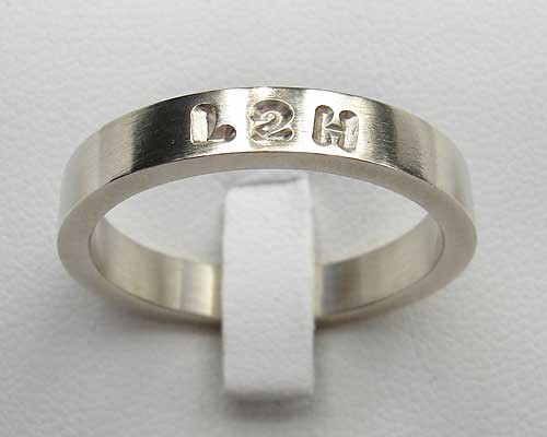 mens personalised silver ring