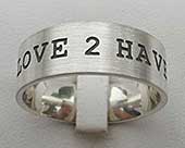 Mens personalised silver ring