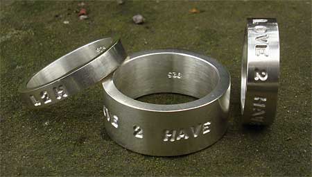 mens personalised silver rings