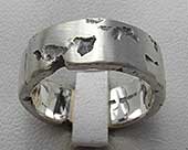 Mens rocky texture silver ring