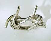 Men's silver barbed wire ring