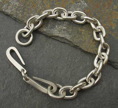 mens silver chain bracelet