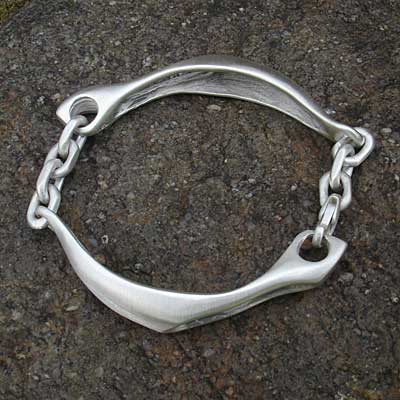 mens silver designer bracelet