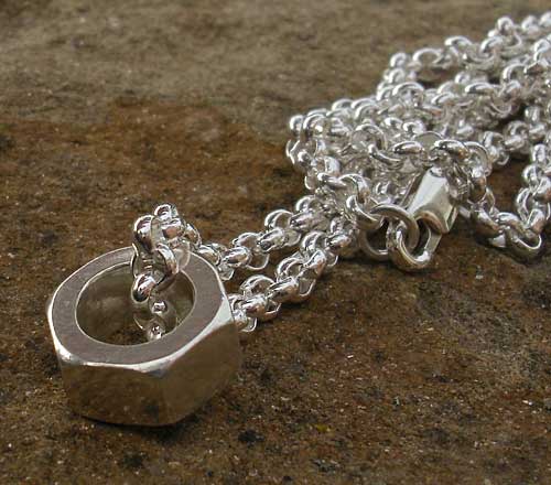 mens silver designer pendant