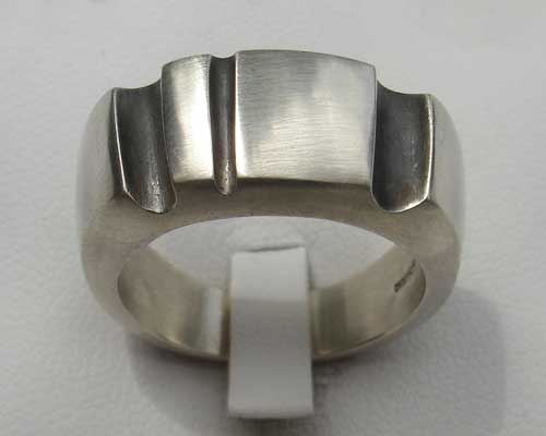 mens silver designer ring