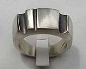 Mens silver designer ring